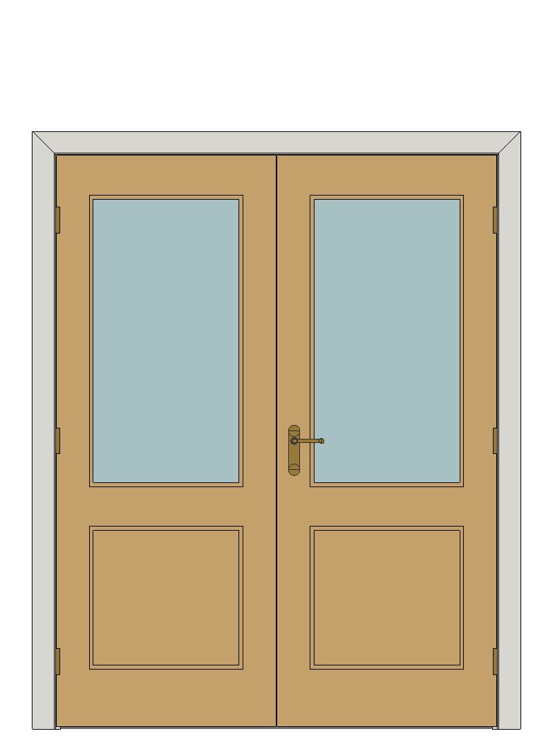 Double doorset - Exterior white oak Lumina — JELD-WEN-inspired Revit 2027 Door
