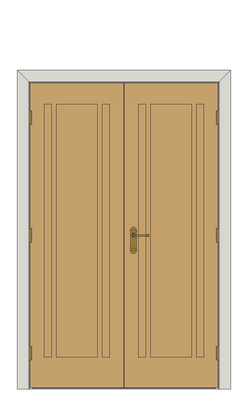 Double doorset - Worcester oak — JELD-WEN-inspired Revit 2027 Door