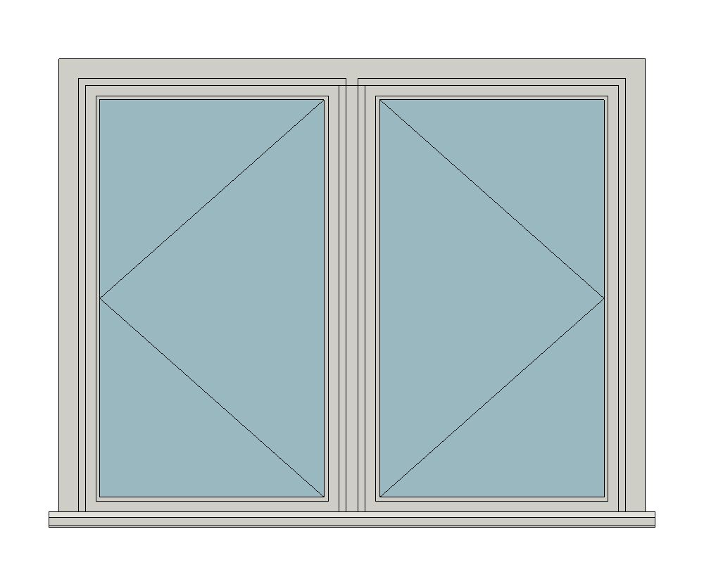 Elegance flush casement - Two side hung lights — JELD-WEN-inspired Revit 2027 Window