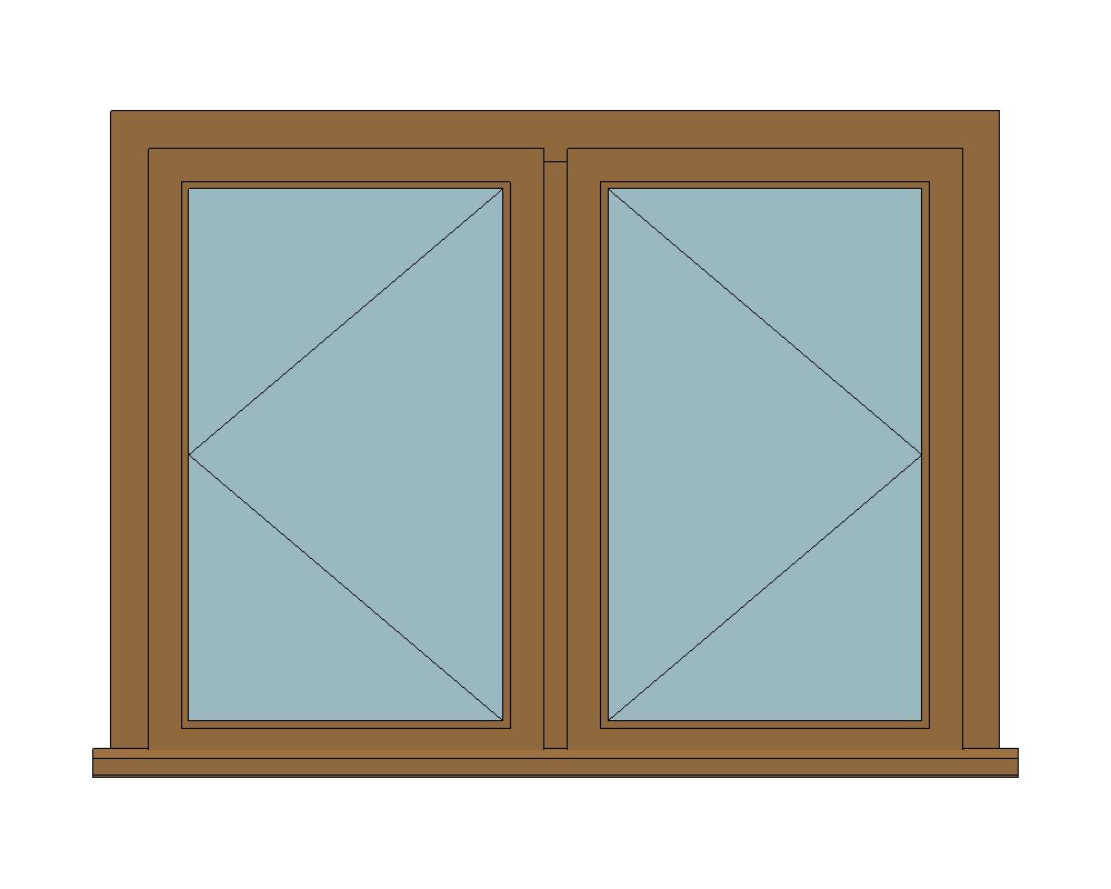 Stormsure oak casement - Two side hung lights — JELD-WEN-inspired Revit 2027 Window