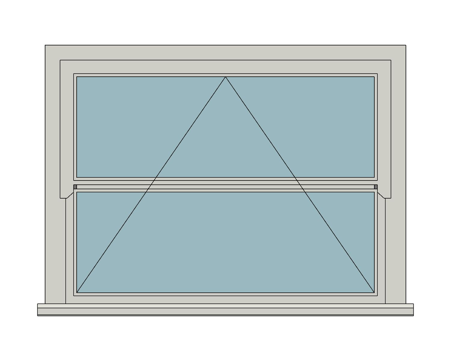 Regency casement - Single top hung — JELD-WEN-inspired Revit 2027 Window