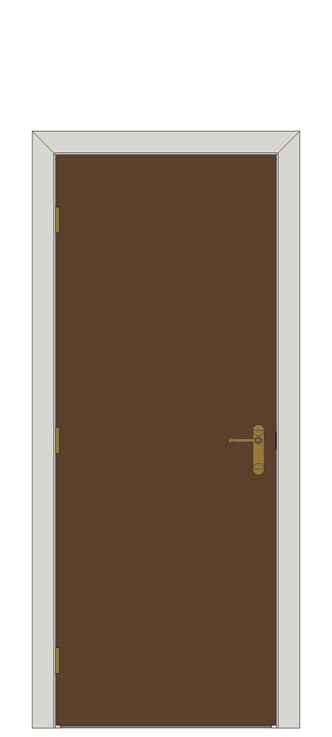 Flush Walnut — JELD-WEN-inspired Revit 2027 Door