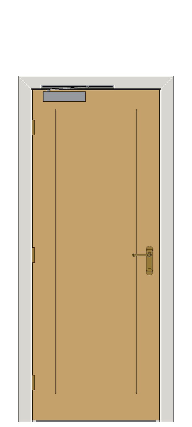 Inlay white oak - FD30 reference — JELD-WEN-inspired Revit 2027 Door