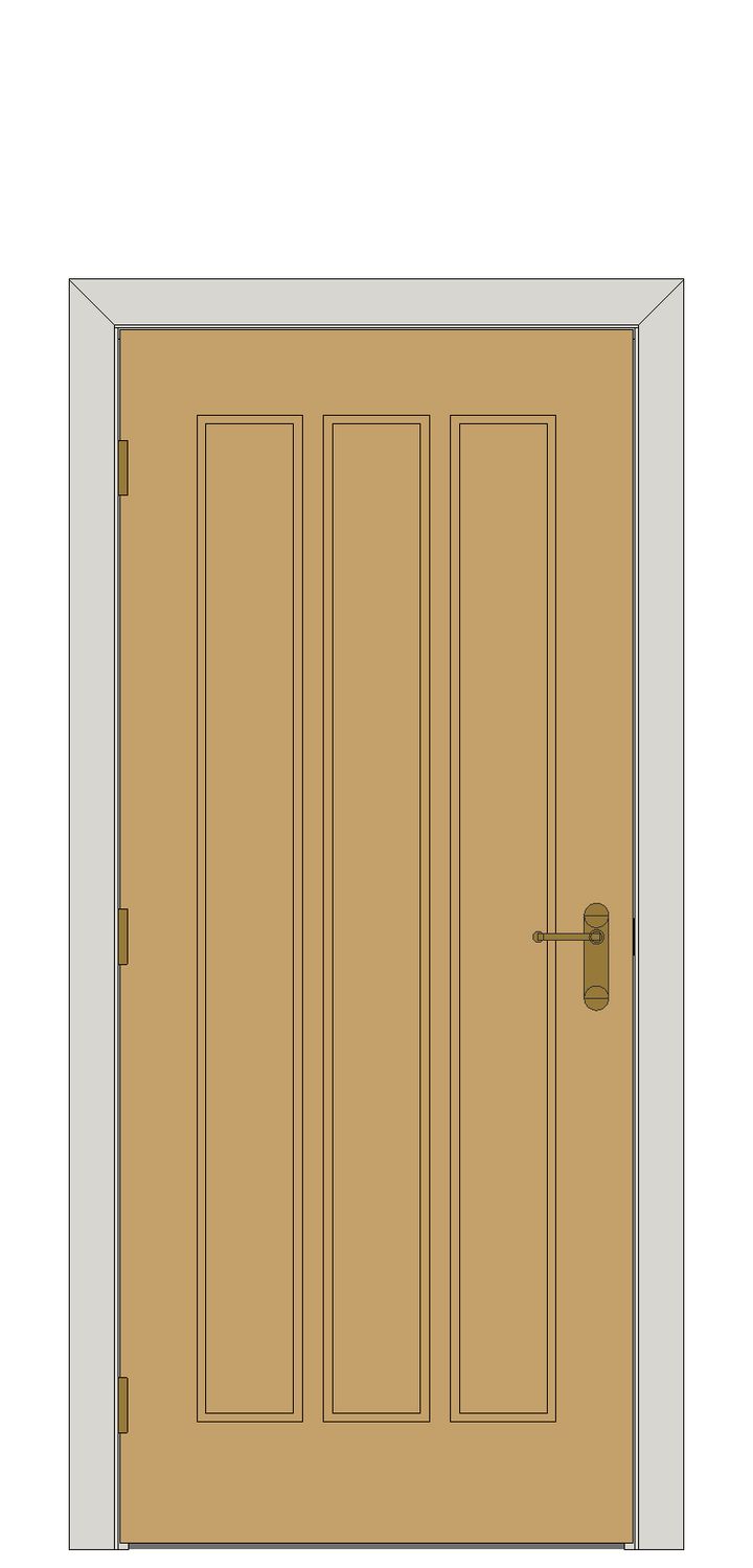 Exterior white oak Lexington — JELD-WEN-inspired Revit 2027 Door