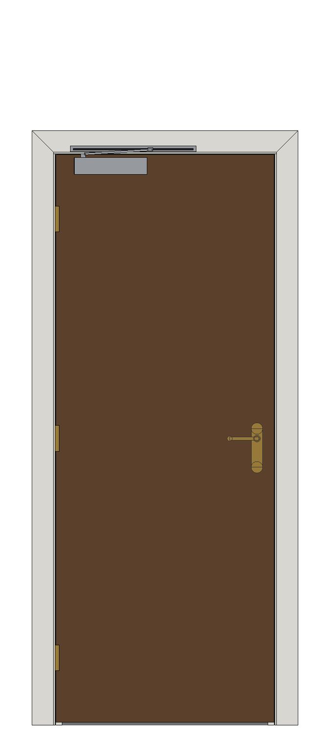 Flush Walnut - FD30 reference — JELD-WEN-inspired Revit 2027 Door