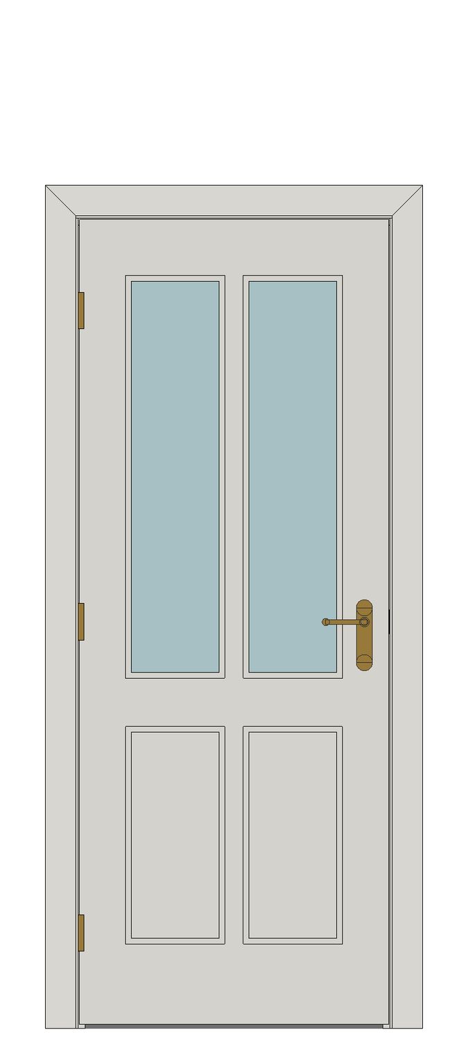 Bostonian two light — JELD-WEN-inspired Revit 2027 Door