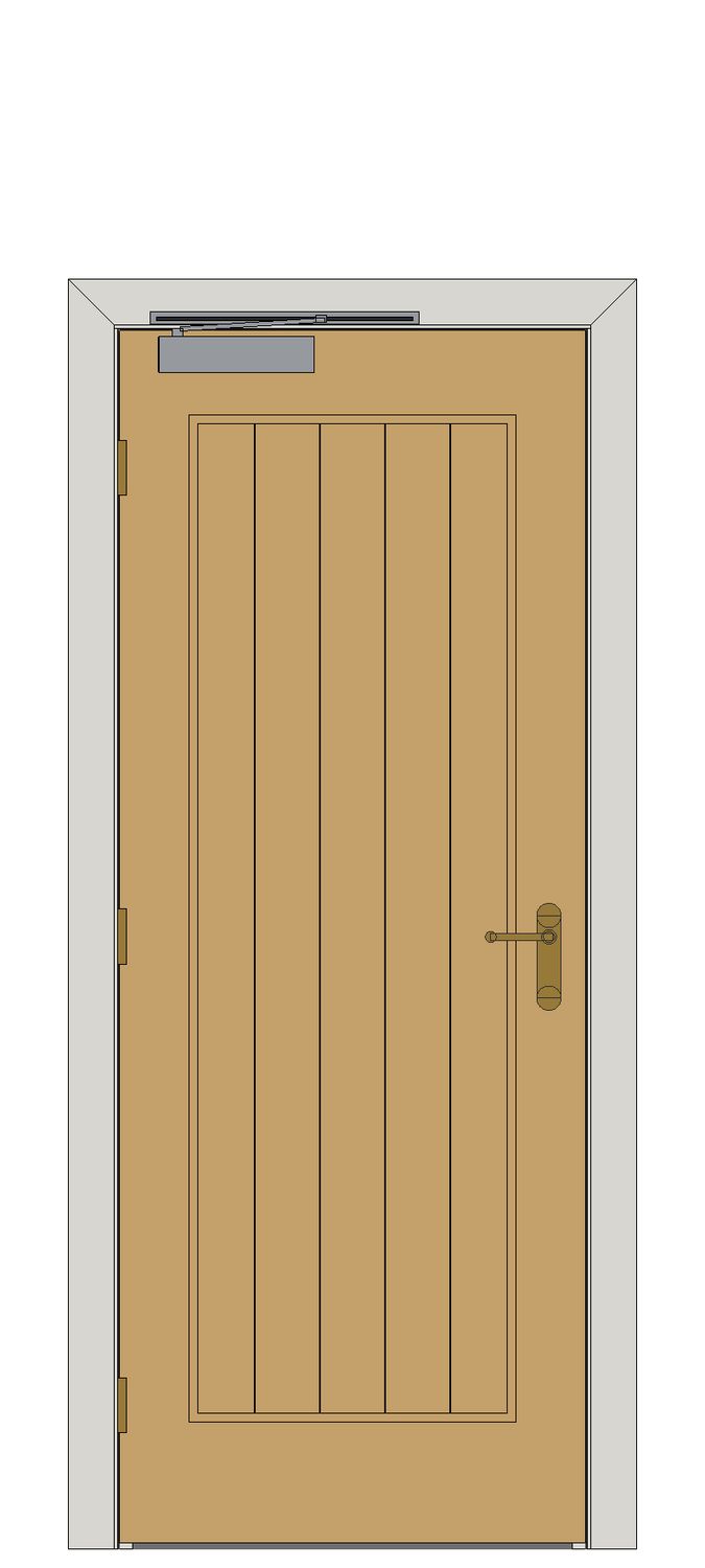 Oregon white oak cottage - FD30 reference — JELD-WEN-inspired Revit 2027 Door