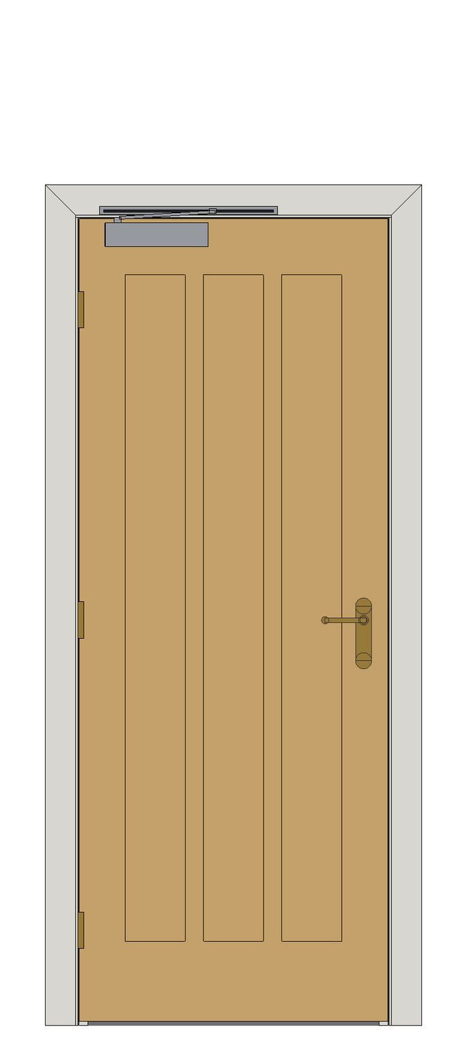 Aston oak - FD30 reference — JELD-WEN-inspired Revit 2027 Door