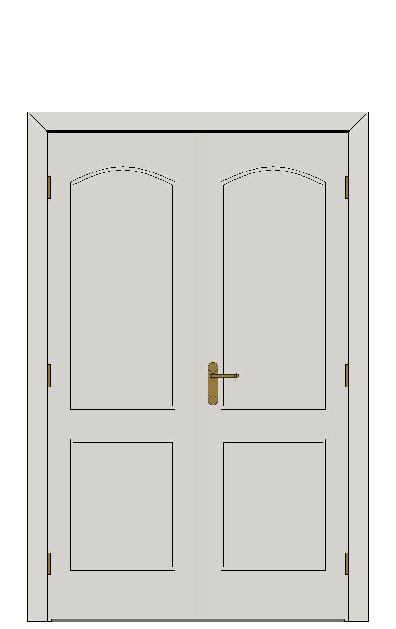 Double doorset - Camden two panel — JELD-WEN-inspired Revit 2027 Door