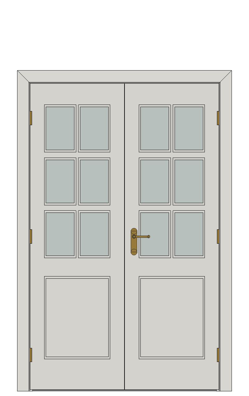 Double doorset - Cambridge six light — JELD-WEN-inspired Revit 2027 Door
