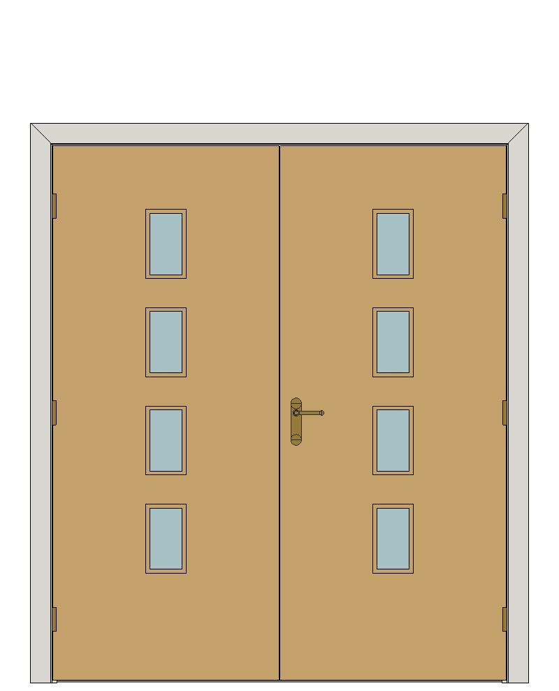 Double doorset - Exterior white oak Chester — JELD-WEN-inspired Revit 2027 Door