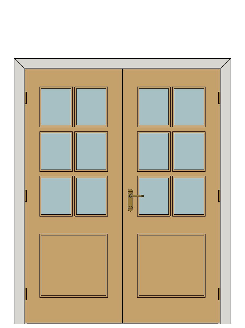 Double doorset - Exterior white oak Radcliffe — JELD-WEN-inspired Revit 2027 Door