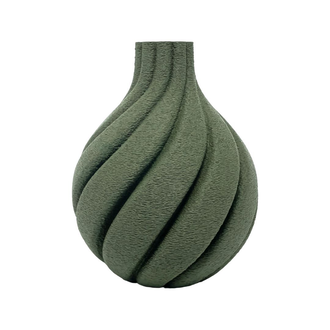 Modern Mira vase made from sustainable PLA &amp; PP with flowing design – perfect for stylish home décor with flowers.