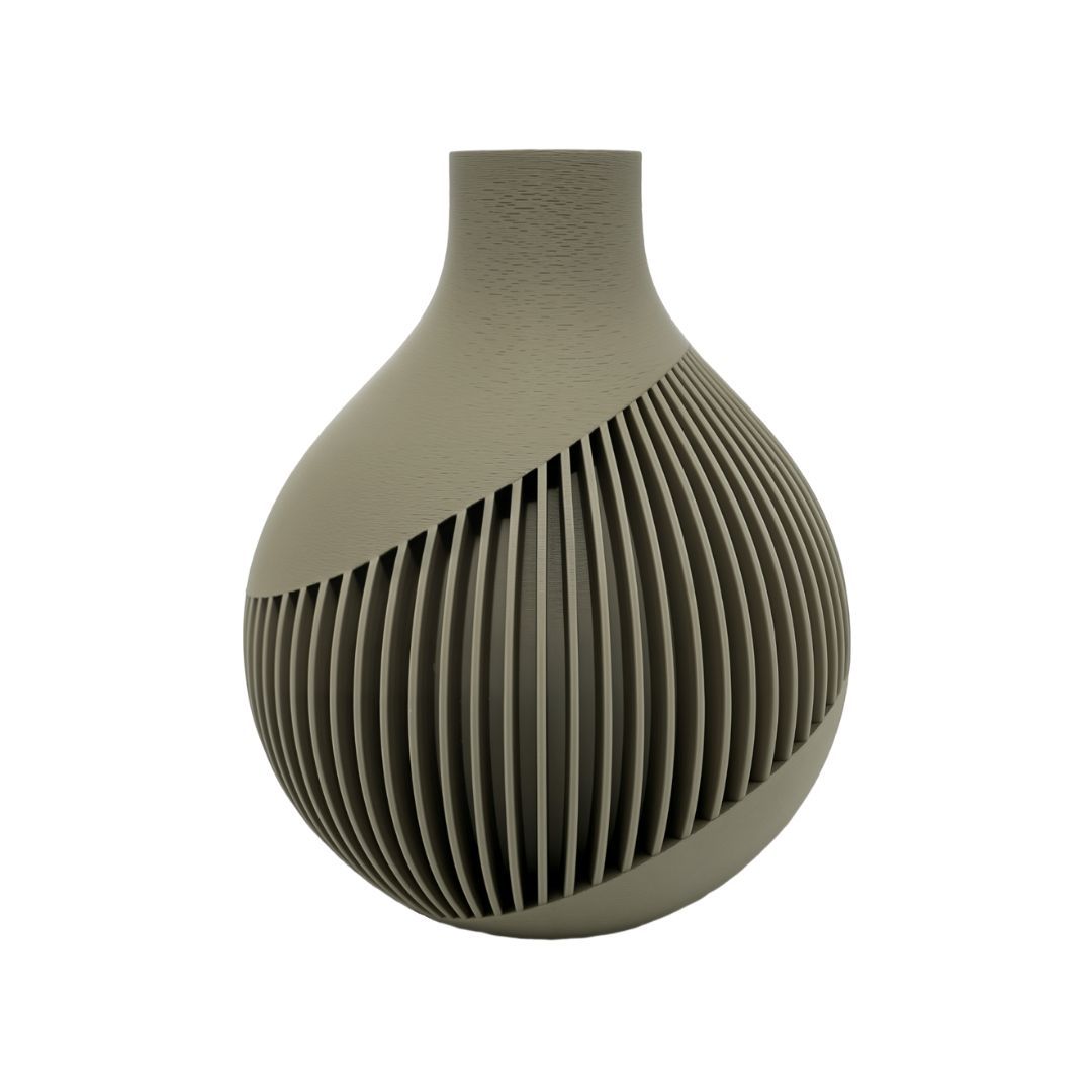 Modern Linea vase with clear lines and geometric design made from sustainable PLA &amp; PP – stylish addition to home décor.