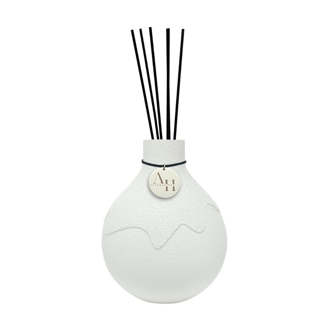 Sera Raumduftspender 12 cm – moderner Boho-Diffuser in Weiß, inkl. Duft &amp; Stäbchen, 3D-gedruckt