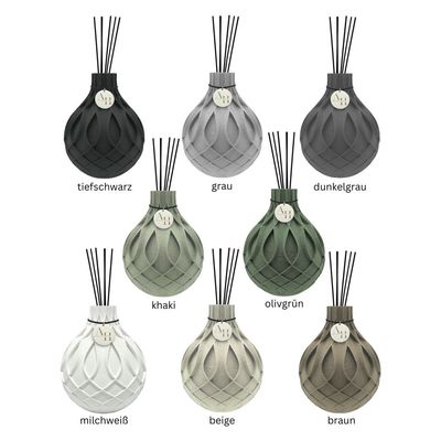 Floris boho difüzör – 12 cm, oda kokusu & çubuk dahil, 3D baskı, zarif ve modern