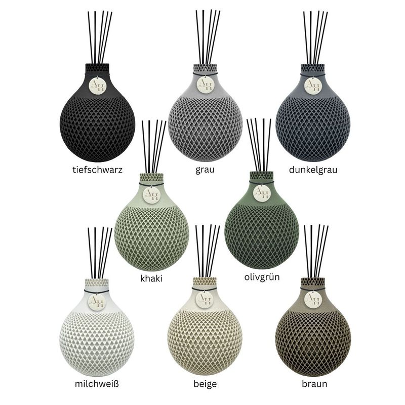 Fila scent – 12 cm stylish & unique diffuser, 3D-printed, incl. sticks & fragrance
