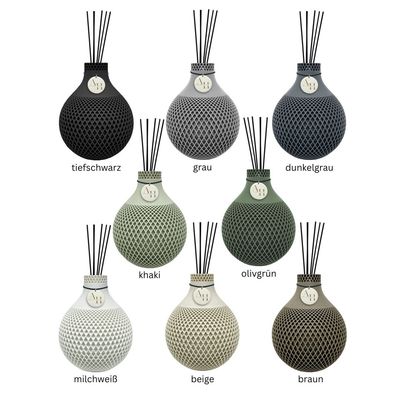 Fila scent – 12 cm stylish &amp; unique diffuser, 3D-printed, incl. sticks &amp; fragrance
