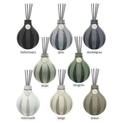 Ligna difüzör – 12 cm, 3D baskılı koku vazosu, şık ve sürdürülebilir, çubuk & oda kokusu dahil