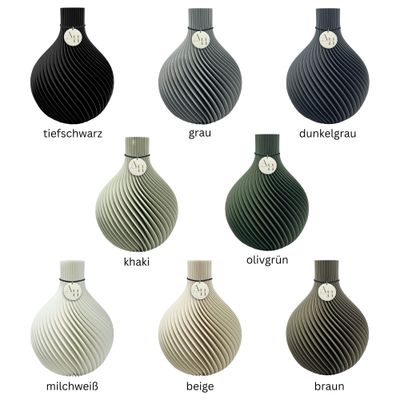 Vela – 3D-printed vase from Austria, decorative &amp; functional, 3 sizes, fits any space