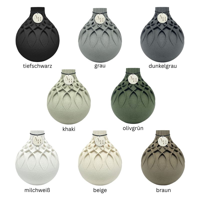 Textured Silva vase – modern &amp; soft, 3D-printed, boho style, 8 colors, durable