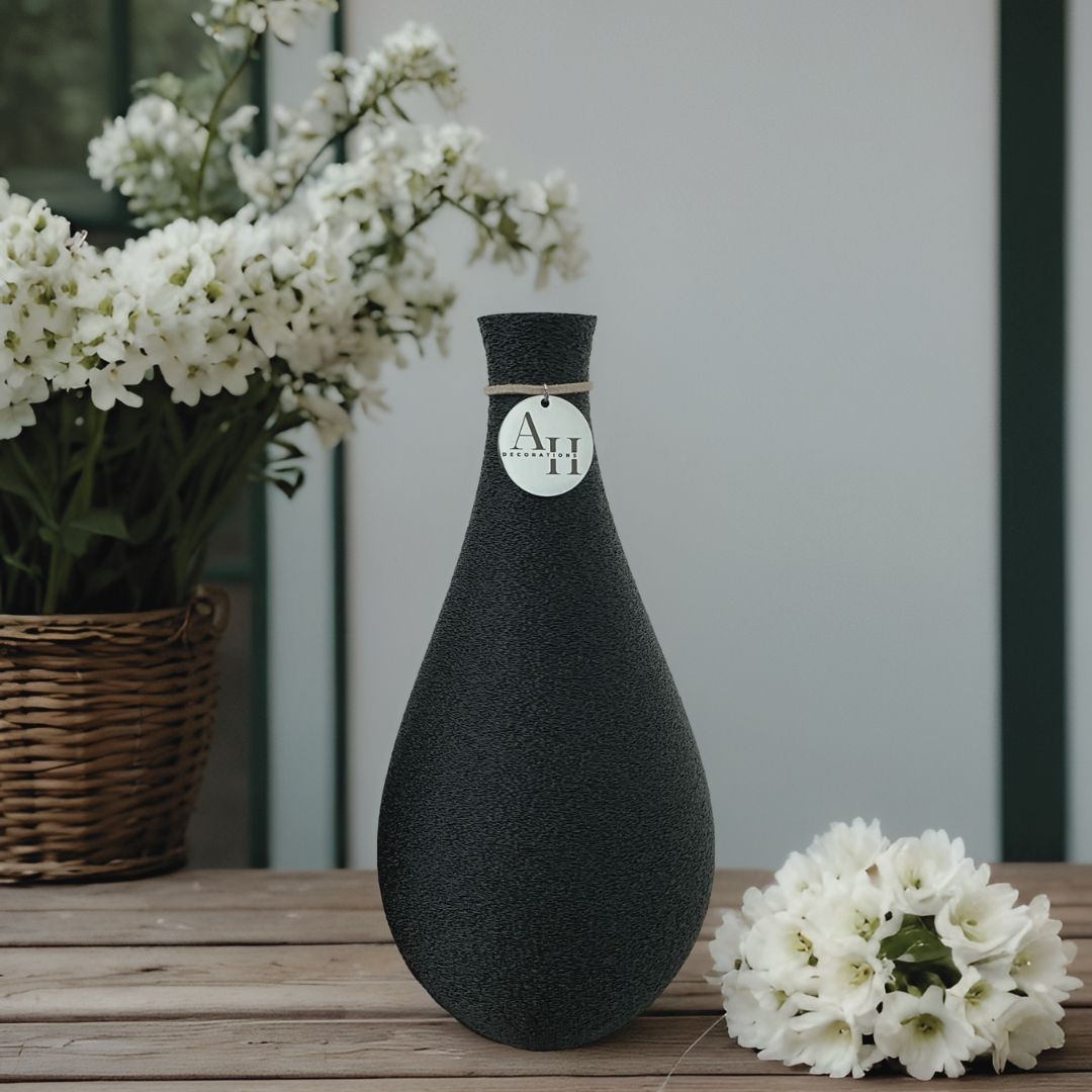Vase NIVA, Size: 16 cm, Color: Deep Black