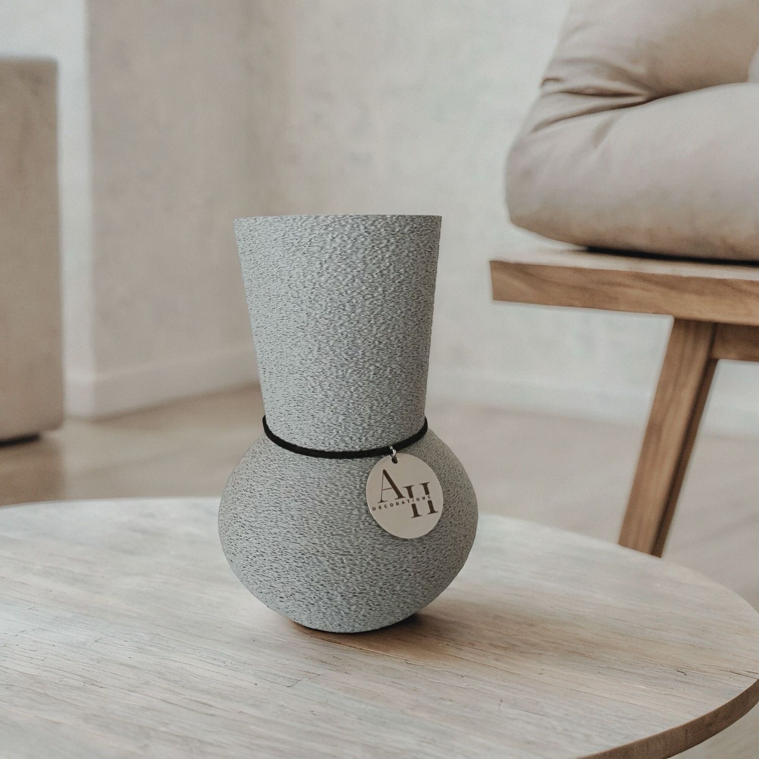 Vase ORBA, Size: 16 cm, Color: Grey