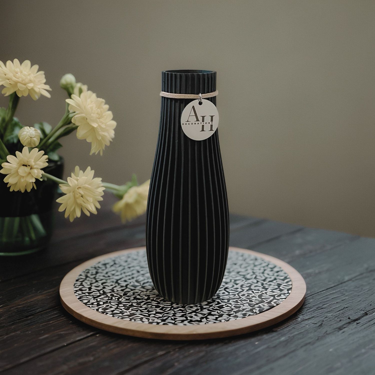 Vase AERIS, Size: 20 cm, Color: Deep Black