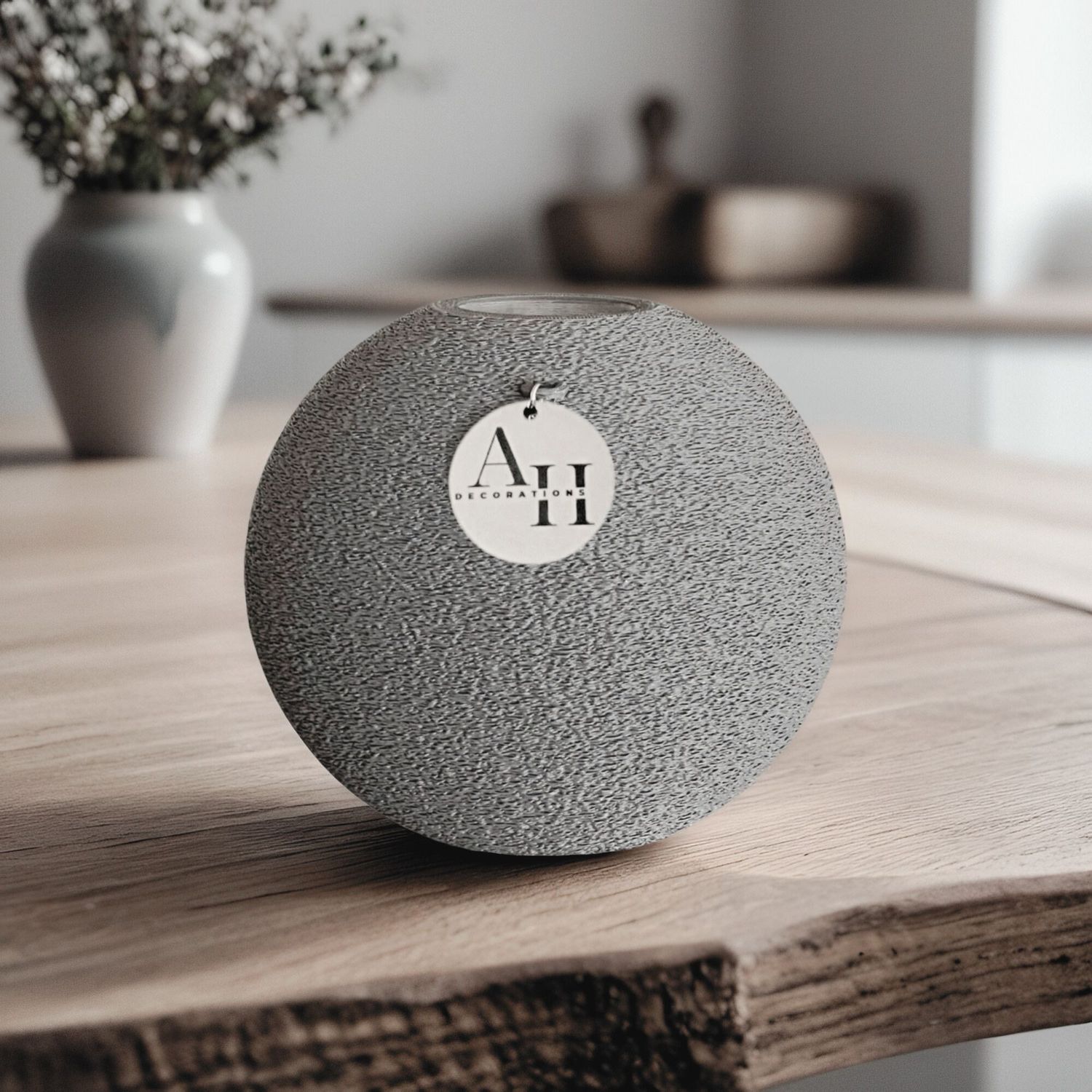 Modern Vase Orbis, Size: 16 cm, Color: Deep Black