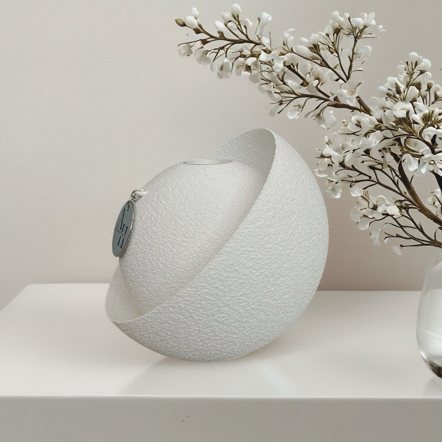 Vase VELUM, Size: 16 cm, Color: Milky White