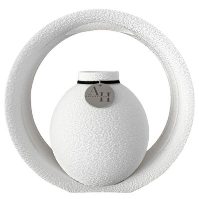 Boho vazo ODORA halka ve küre detaylı, 3D baskı modern tasarım, sürdürülebilir ev dekoru, çiçekler için