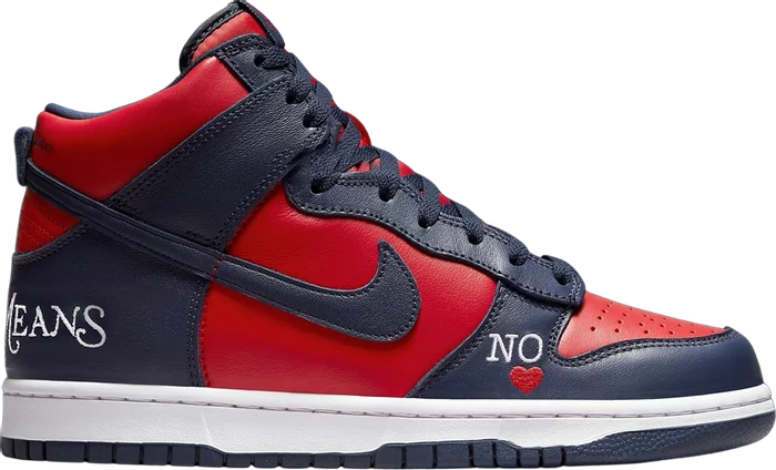Supreme x Nike Dunk High SB &#39;By Any Means - Red Navy&#39;