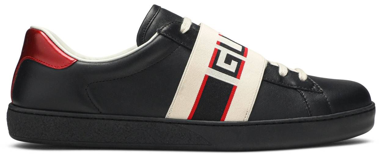 Gucci Ace Stripe Leather &#39;Black&#39;