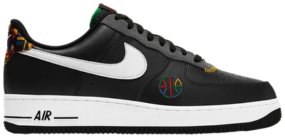 Nike Air Force 1 07 LV8

Live Together Play Together shoes

Spike Lee Nike collaboration

Black Air Force 1 sneakers

Limited edition Nike sneakers

90s inspired Nike shoes

Nike Air Force 1 low black

Men&#39;s streetwear sneakers

Colorful Nike AF1

Multicolor heel Nike shoes
