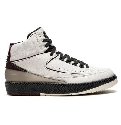 A Ma Maniére x Air Jordan 2 &#39;Airness&#39; premium sneaker - Sail and Burgundy