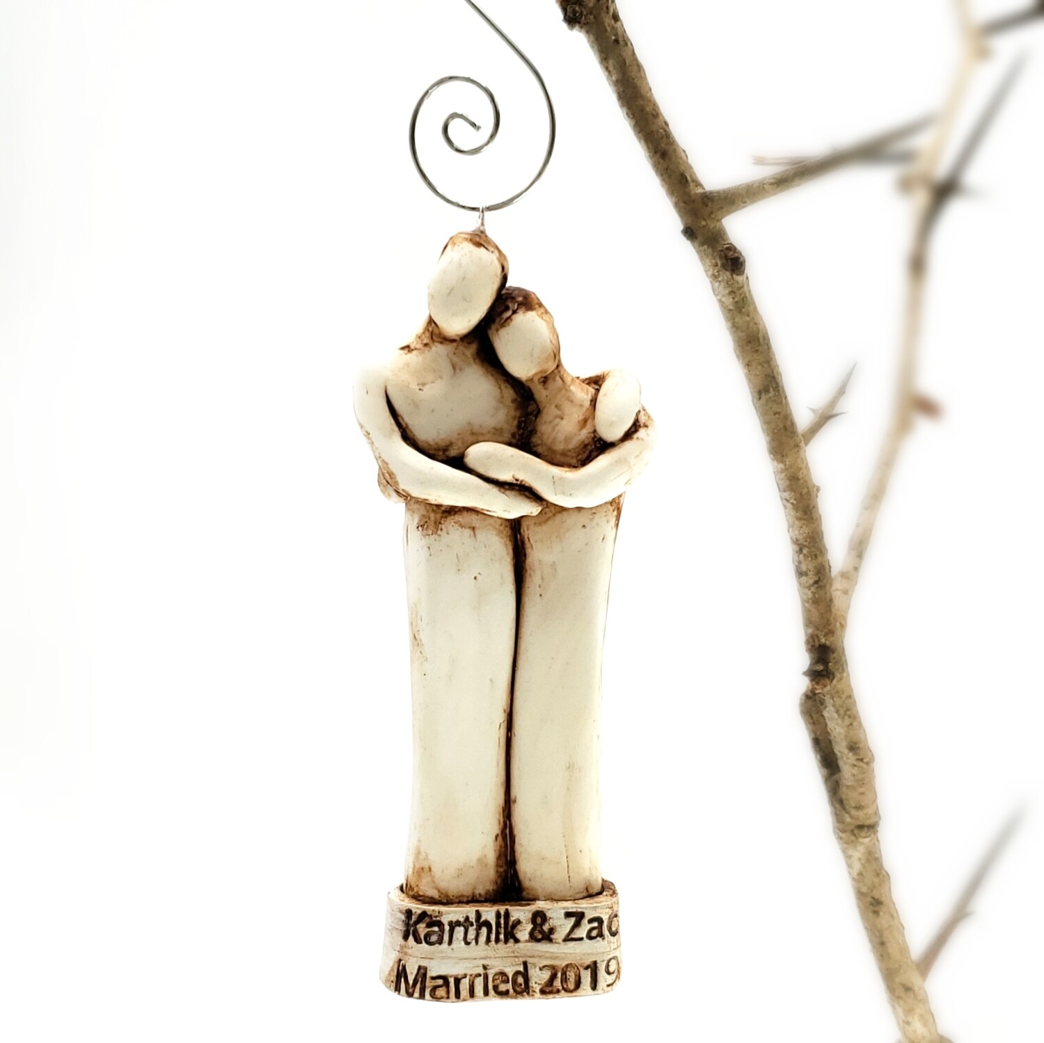 Two Married Men Wedding Ornament, LGBTQ Custom Text