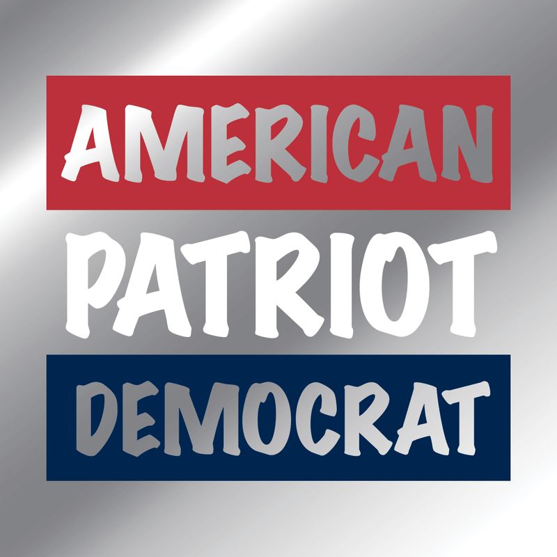 American Patriot Democrat 4-inch square sticker