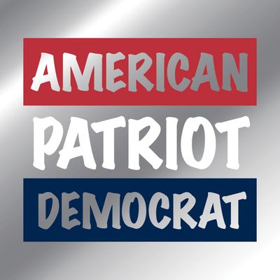 American Patriot Democrat 4-inch square sticker