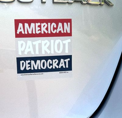 American Patriot Democrat 4-inch square sticker