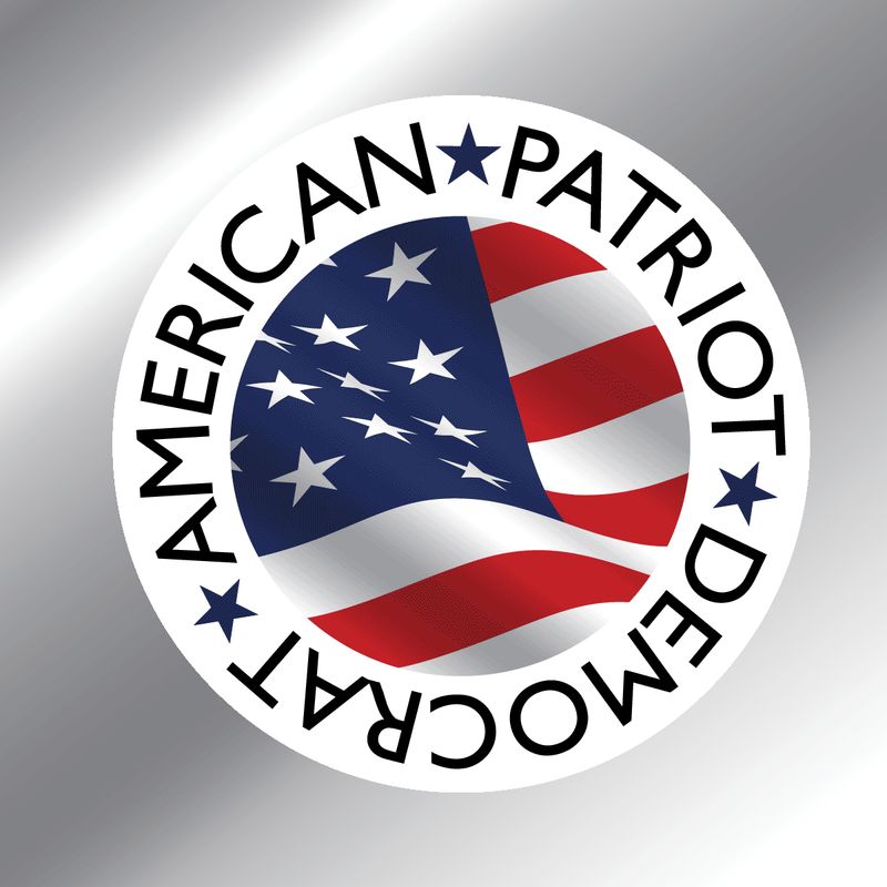American Patriot Democrat, 3-inch round sticker