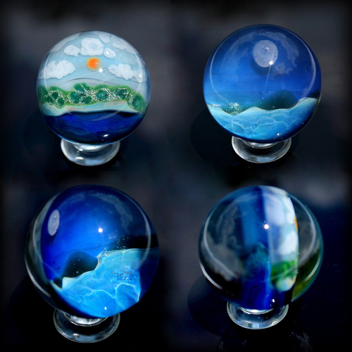 Double Sided Ocean Scene Marble