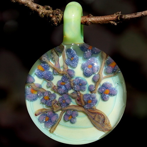Purple Blooming Branch over Kiwi