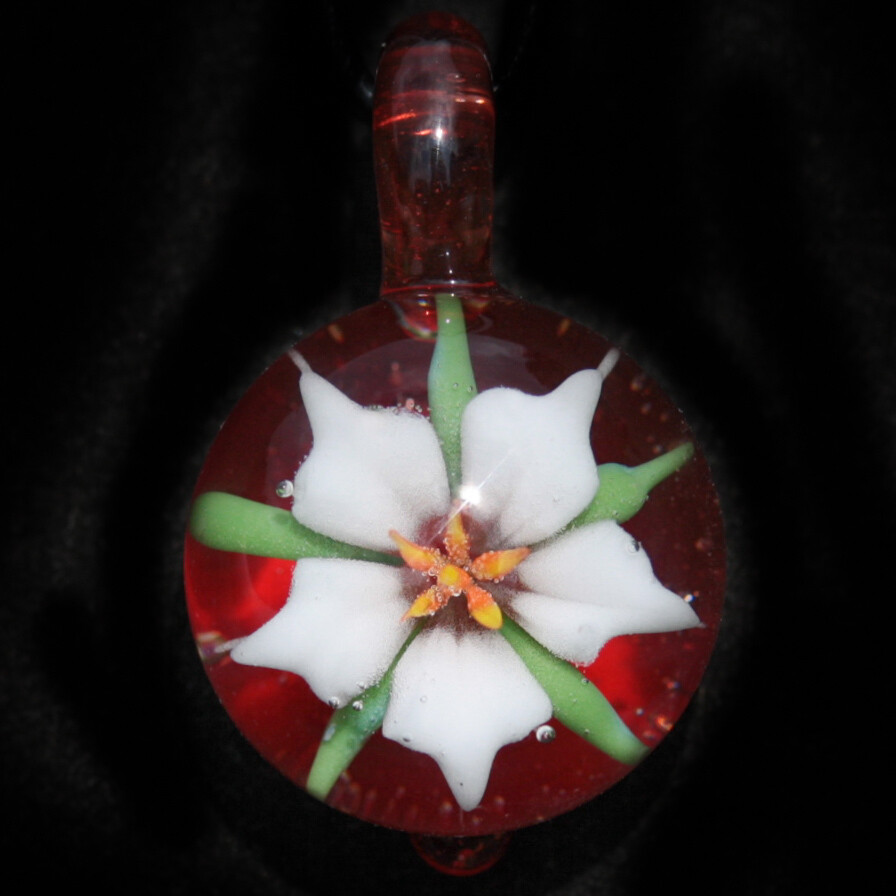 White Flower over Garnet