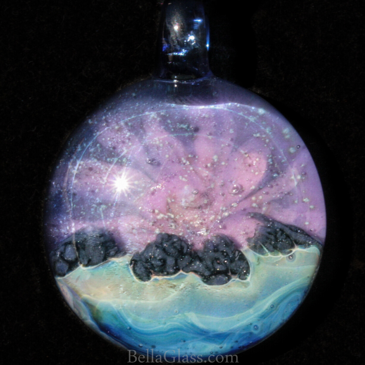 Purple Sky Ocean Scene