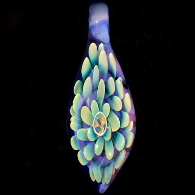 Green Petals over Electric Purple
