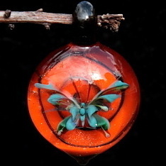 Butterfly Over Pumpkin Glitter Swirl
