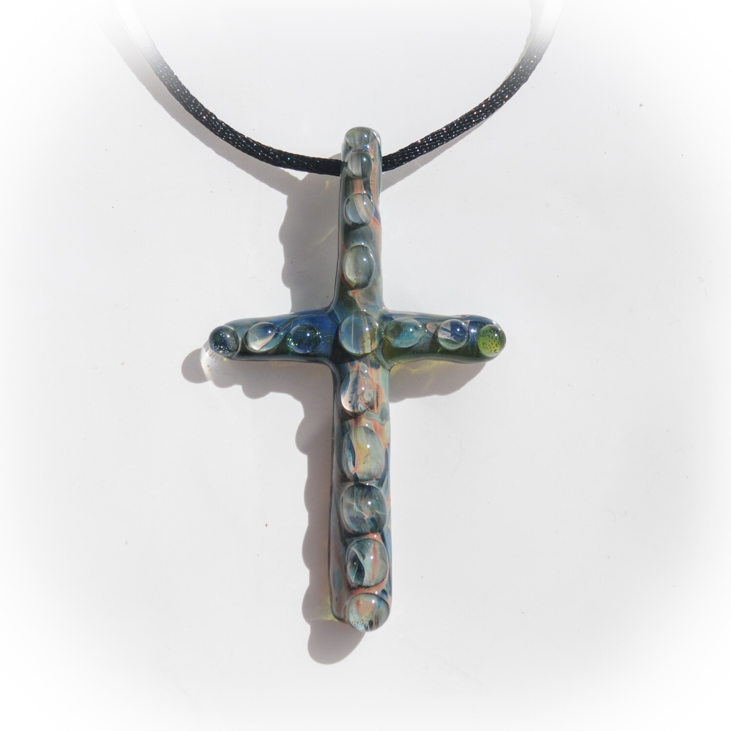 Exotic Green Figural Cross