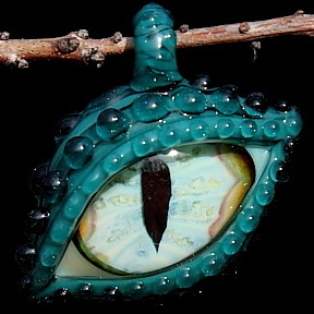 Neon Green Dragon Eye Pendant