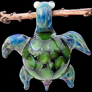 Glowing Green Sparkle Starburst Turtle
