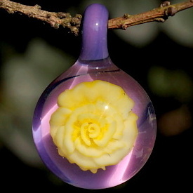 Yellow Rose over Purple
